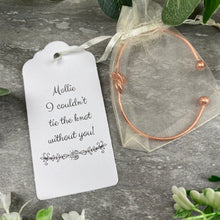 Load image into Gallery viewer, Wedding Knot Bangle With Initial Charm in Rose Gold-5-The Persnickety Co
