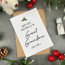 Load image into Gallery viewer, First Christmas As My Great Grandma Card-The Persnickety Co