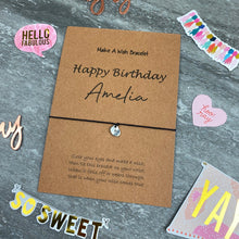 Load image into Gallery viewer, Personalised Happy Birthday Wish Bracelet With Initial Charm-3-The Persnickety Co