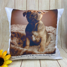 Load image into Gallery viewer, Personalised Valentines Dog Mum Cushion