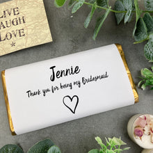 Load image into Gallery viewer, Personalised Bridesmaid Chocolate Bar