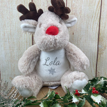 Load image into Gallery viewer, Personalised Christmas snowflake Teddy - Reindeer-The Persnickety Co
