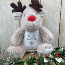 Load image into Gallery viewer, Personalised Christmas snowflake Teddy - Reindeer-The Persnickety Co