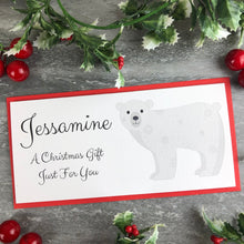 Load image into Gallery viewer, Personalised Christmas Polar Bear Money Wallet, Money Gift Envelope-The Persnickety Co