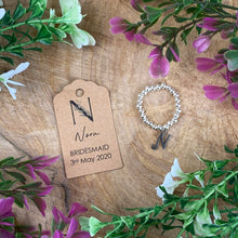 Load image into Gallery viewer, Bridesmaid Beaded Ring With Big Initial-9-The Persnickety Co