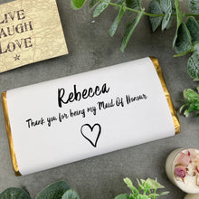 Load image into Gallery viewer, Personalised Maid Of Honour - Thankyou Chocolate Bar