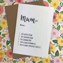 Load image into Gallery viewer, Mother's Day Card Personalised Mum Definition-5-The Persnickety Co