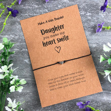 Load image into Gallery viewer, Daughter You Make My Heart Smile Wish Bracelet-3-The Persnickety Co
