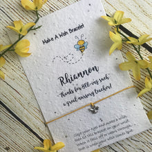 Load image into Gallery viewer, Nursery Teacher Wish Bracelet on Plantable Seed Card