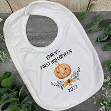Load image into Gallery viewer, First Halloween Pumpkin Baby Bib