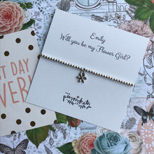 Load image into Gallery viewer, Beaded Charm Bracelet - Will You Be My Flower Girl?-7-The Persnickety Co