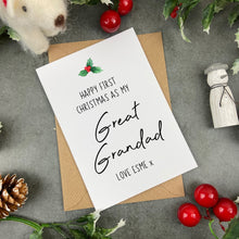 Load image into Gallery viewer, First Christmas As My Great Grandad Card-The Persnickety Co