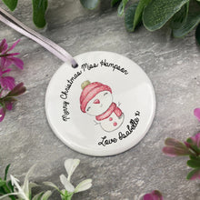 Load image into Gallery viewer, Merry Christmas - Personalised Cute Snowman Hanging Decoration