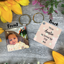 Load image into Gallery viewer, This Auntie Is Loved By Photo Keyring-The Persnickety Co