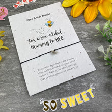 Load image into Gallery viewer, Mummy To Bee Wish Bracelet On Plantable Seed Card-5-The Persnickety Co
