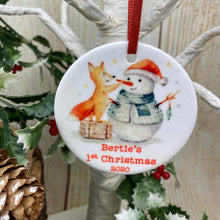 Load image into Gallery viewer, Snowman 1st Christmas Hanging Decoration-3-The Persnickety Co