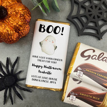 Load image into Gallery viewer, Boo! Have I Got A Halloween Treat For You - Personalised Chocolate Bar