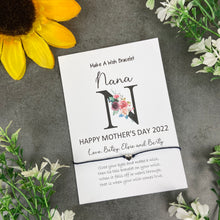 Load image into Gallery viewer, Happy Mother's Day Nana - Personalised Wish Bracelet For Nana