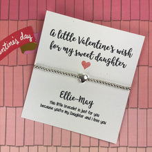 Load image into Gallery viewer, Beaded Charm Bracelet - A Little Valentine's Wish For My Sweet Daughter-7-The Persnickety Co