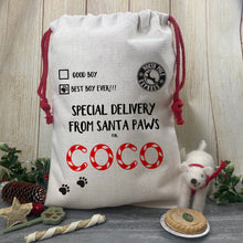 Load image into Gallery viewer, Personalised Dog Santa Sack - Special Delivery-The Persnickety Co