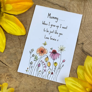 Mummy When I Grow Up Mini Kraft Envelope with Wildflower Seeds-3-The Persnickety Co