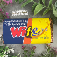 Load image into Gallery viewer, Personalised Best Wife Valentine's Chocolate Bar