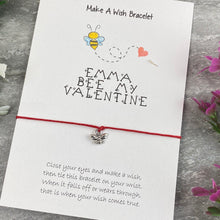 Load image into Gallery viewer, Personalised Bee My Valentine Wish Bracelet-8-The Persnickety Co
