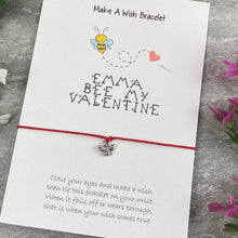 Load image into Gallery viewer, Personalised Bee My Valentine Wish Bracelet-8-The Persnickety Co