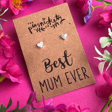 Load image into Gallery viewer, Best Mum Ever - Heart Earrings - Gold / Rose Gold / Silver-5-The Persnickety Co