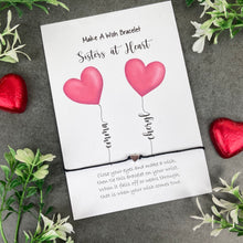 Load image into Gallery viewer, Sisters At Heart Wish Bracelet
