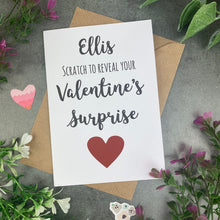 Load image into Gallery viewer, Personalised Valentines Day Surprise Scratch Card