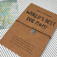 Load image into Gallery viewer, World's Best Dog Mum Wish Bracelet-2-The Persnickety Co