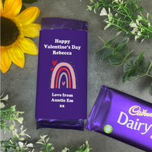Load image into Gallery viewer, Personalised Valentines Rainbow Chocolate Bar-The Persnickety Co