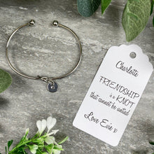 Load image into Gallery viewer, Knot Bangle With Initial Charm Friendship Is A Knot-6-The Persnickety Co