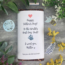 Load image into Gallery viewer, Best Dog Dad Father's Day Personalised Chocolate Bar