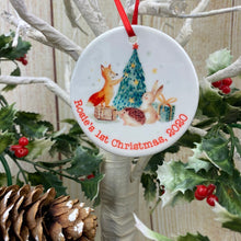 Load image into Gallery viewer, Woodland Friends 1st Christmas Hanging Decoration