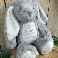 Load image into Gallery viewer, Big Brother/Sister Reveal Grey Bunny Rabbit Soft Toy