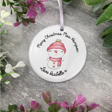 Load image into Gallery viewer, Merry Christmas - Personalised Cute Snowman Hanging Decoration-The Persnickety Co