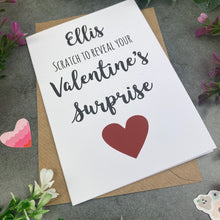 Load image into Gallery viewer, Personalised Valentines Day Surprise Scratch Card