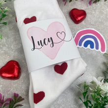 Load image into Gallery viewer, Love Heart Socks With Personalised Label