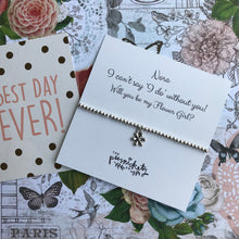 Load image into Gallery viewer, Beaded Charm Bracelet - I Can't Say 'I Do' Without You! Will You Be My Flower Girl?-5-The Persnickety Co