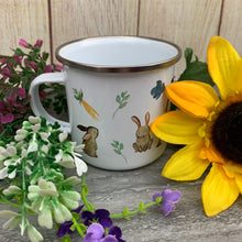 Load image into Gallery viewer, Easter Spring Bunny Initial Enamel Mug