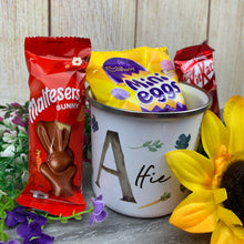 Load image into Gallery viewer, Easter Spring Bunny Initial Enamel Mug