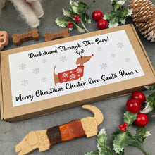 Load image into Gallery viewer, Christmas Dog Treats - Dachshund Through The Snow!