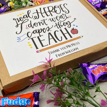 Load image into Gallery viewer, Real Heroes Don't Wear Capes, They Teach - Chocolate Heroes Box-4-The Persnickety Co