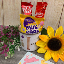 Load image into Gallery viewer, Spring Easter Bunny Initial Enamel Mug