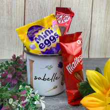 Load image into Gallery viewer, Spring Easter Bunny Initial Enamel Mug