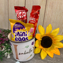 Load image into Gallery viewer, Spring Easter Bunny Initial Enamel Mug