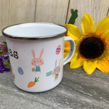 Load image into Gallery viewer, Easter Bunnies Personalised Enamel Mug
