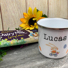 Load image into Gallery viewer, Easter Bunnies Personalised Enamel Mug